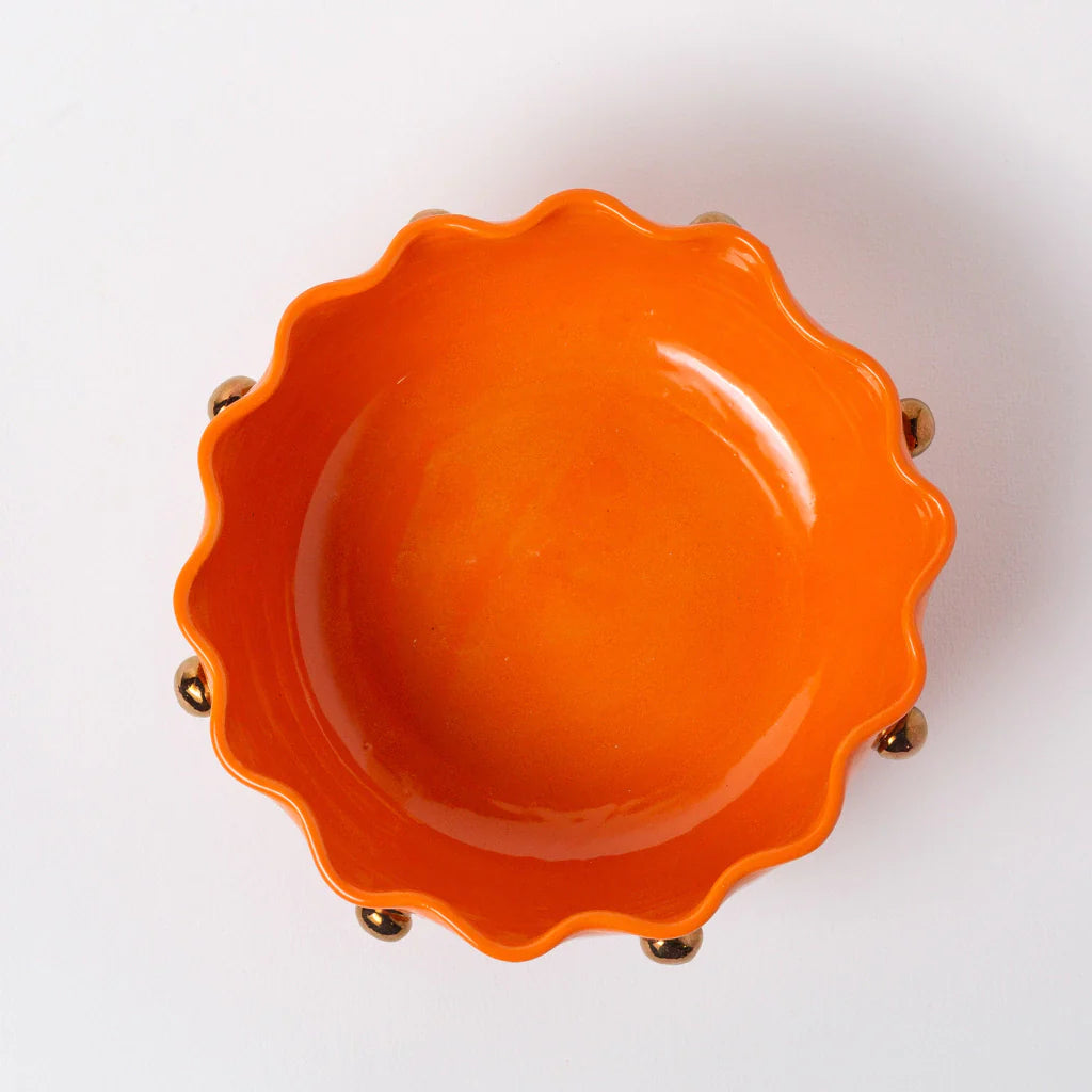 Bowl Bruxelas Laranja com Ouro