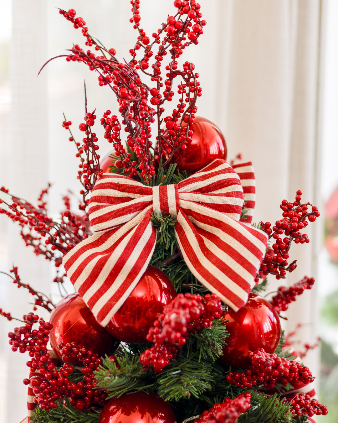 Árvore de Natal Candy Cane com Vaso - 70cm