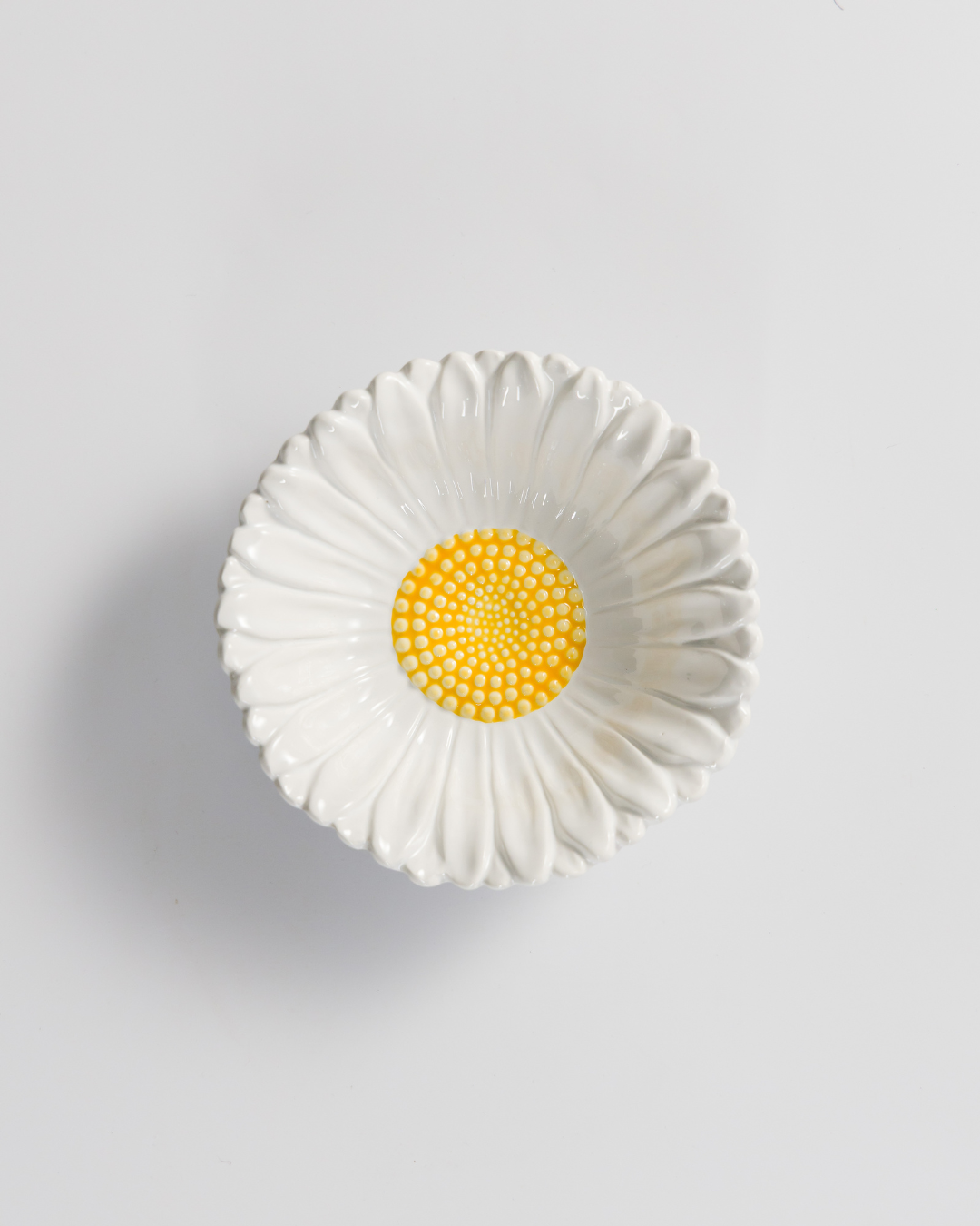 Bowl Decorativo de Margarida - Branco e Amarelo