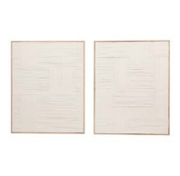 Conjunto de Quadros Decorativos Linhas Neutras – Textura Off White