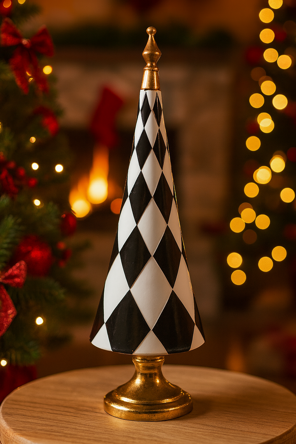 Árvore de Natal em Resina Black and White - 40x10 cm